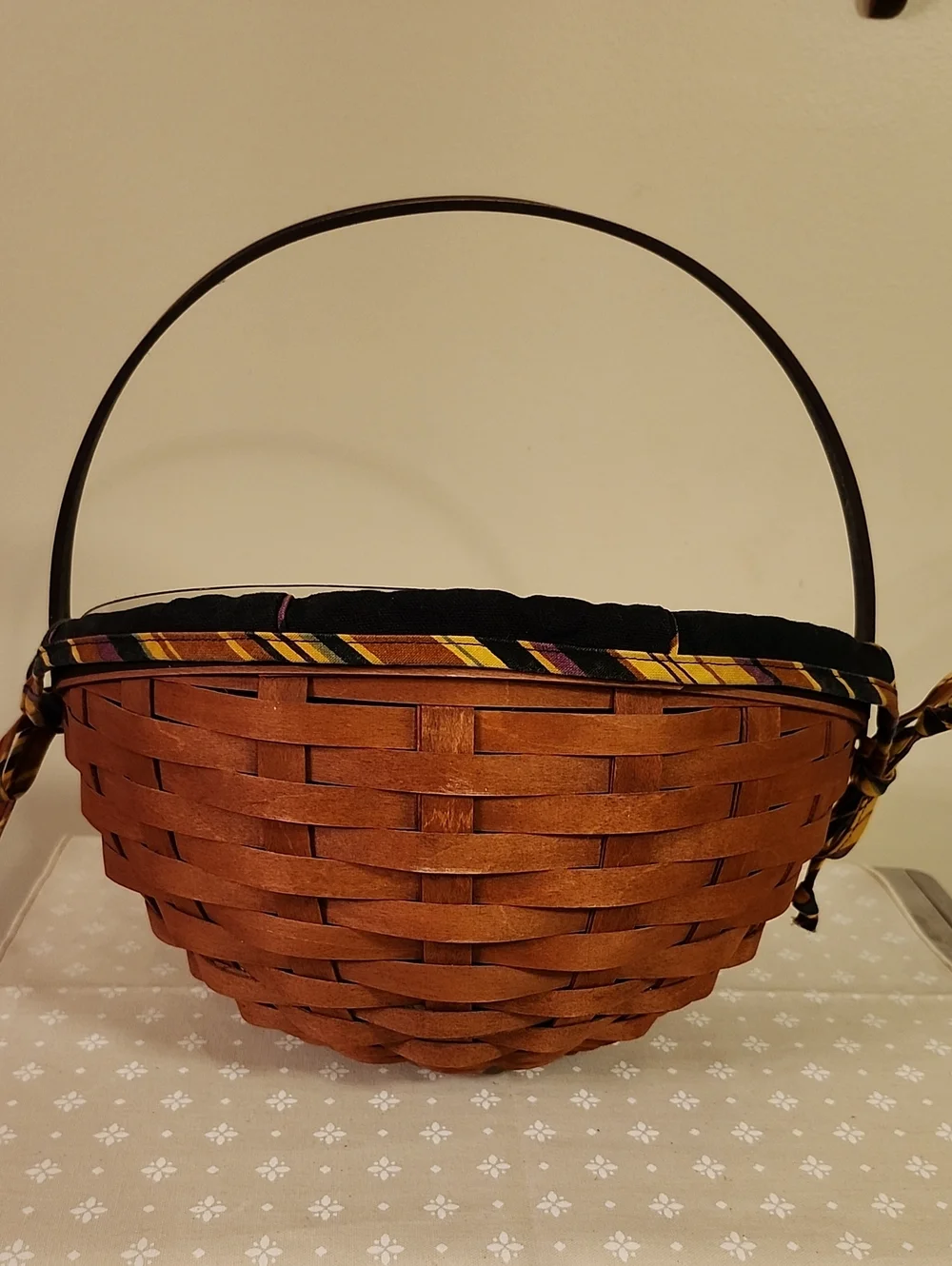 Longaberger Large Autumn Treats Basket with Wrought Iron Spider Legs